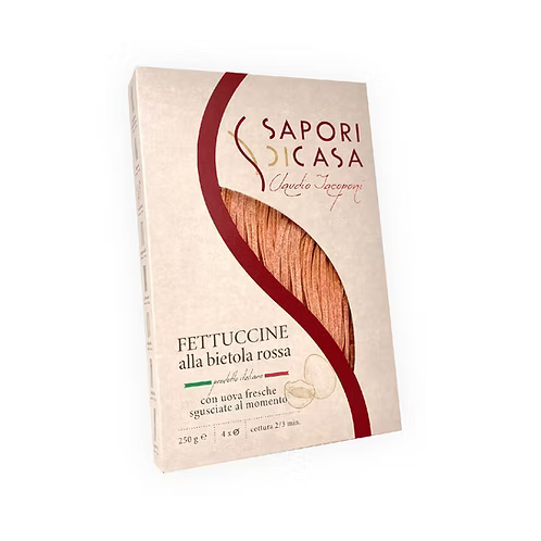 Fettuccine all'uovo, alla bietola rossa 250g - Iacoponi