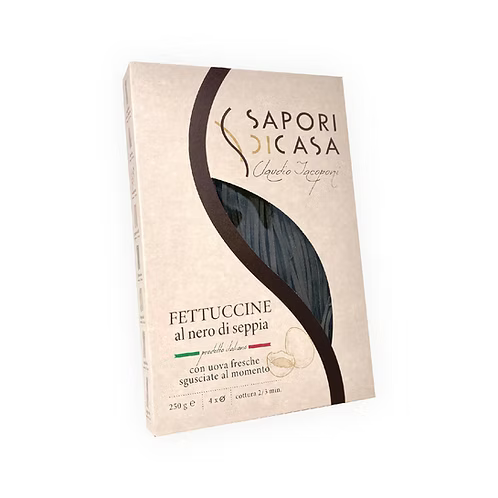 Fettuccine all'uovo, al nero di seppia 250g - Iacoponi