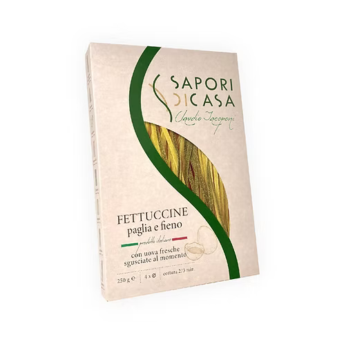 Fettuccine all'uovo, paglia e fieno 250g - Iacoponi