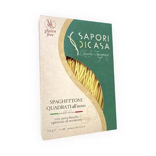 Spaghettoni quadrati senza glutine all'uovo 250g - Iacoponi